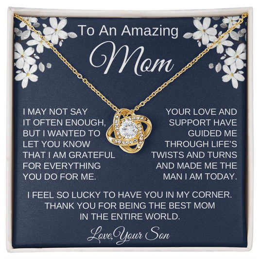 To An Amazing Mom/I may not say it often enough/Love Knot Necklace