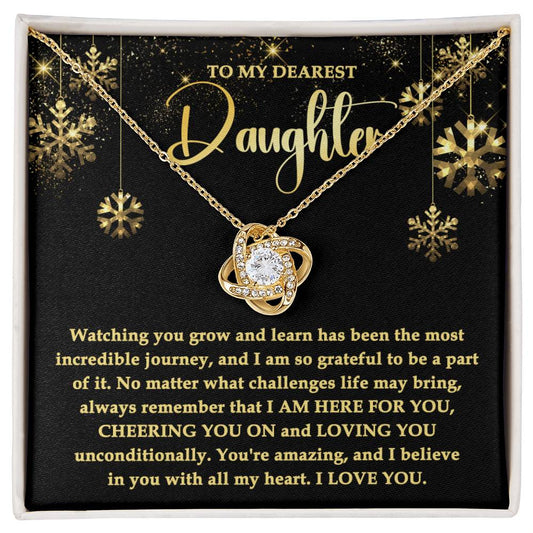 To My Dearest Daughter/ Watching You Grow/ Love Knot Necklace