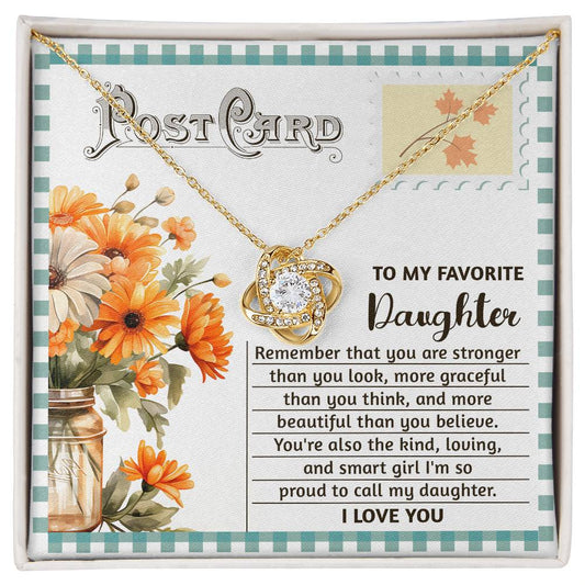 To my favorite daughter/ I love you/ Love knot necklace