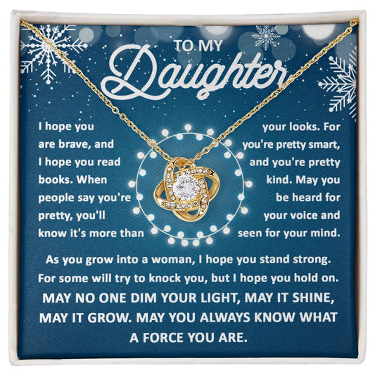 To My Daughter/ As You Grow Into A Woman/ Love Knot Necklace