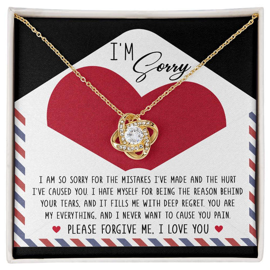 I'm sorry/ You are my everything/ Love knot necklace