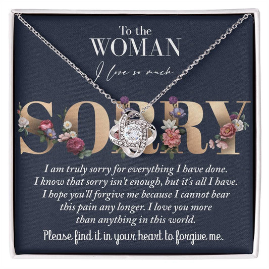 To the woman I love so much/ Sorry/ Love knot necklace