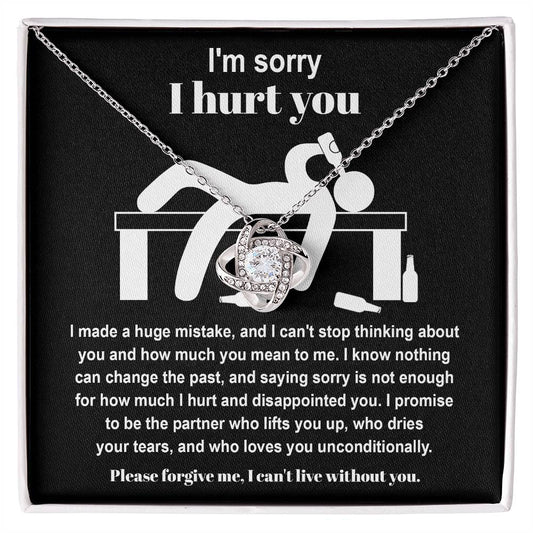 I'm sorry I hurt you/ I made a huge mistake/ Love knot necklace