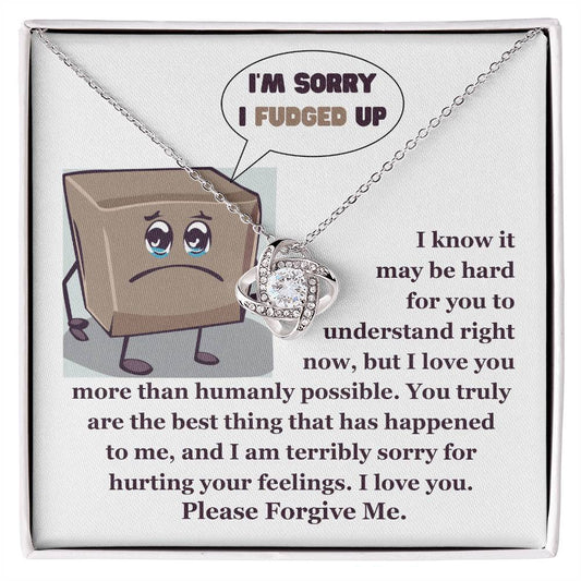 I'm sorry I fudged up/ Love knot necklace