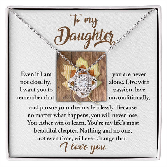 To my daughter/ You're my life's most beautiful chapter/ Love know necklace