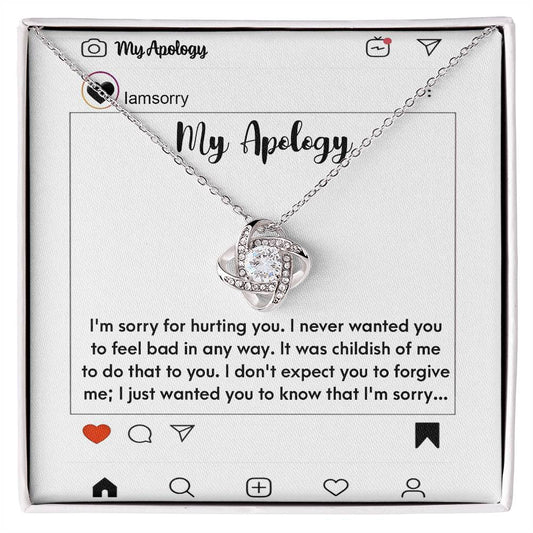 My apology/ I'm sorry for hurting you/ Love knot necklace