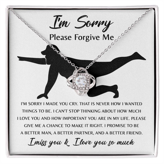 I'm sorry/ Please forgive me/ Love knot necklace