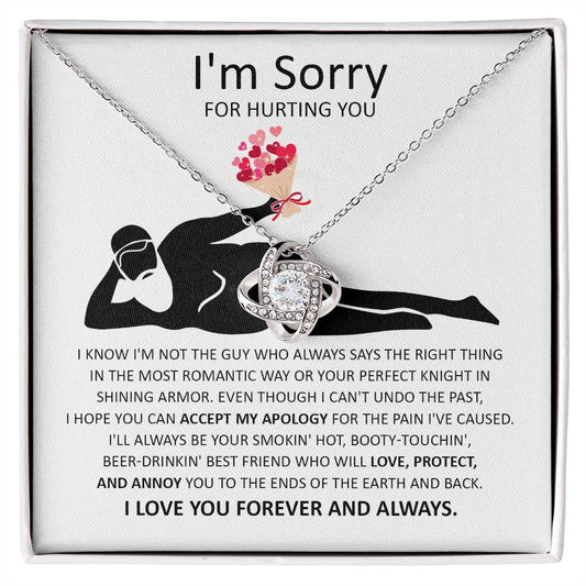 I'm sorry/ I hope you can accept my apology/ Love knot necklace