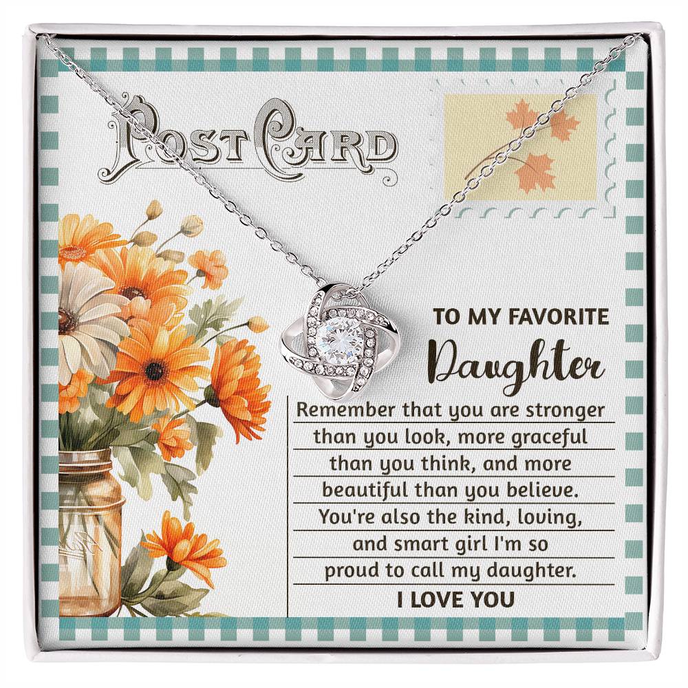 To my favorite daughter/ I love you/ Love knot necklace