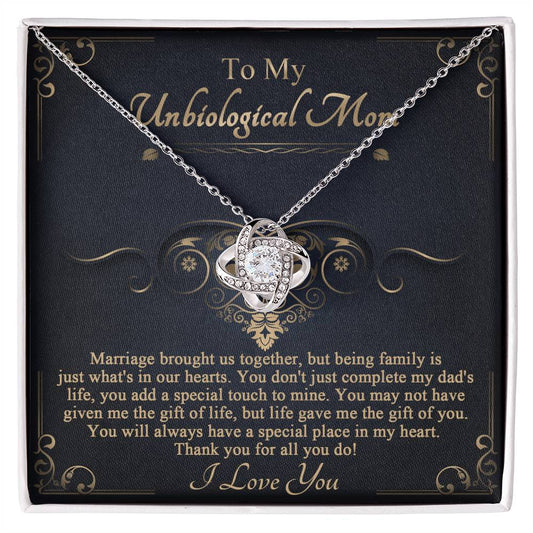 To My Unbiological Mom/ Marriage Brought Us Together/ Love Knot Necklace