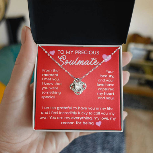To My Precious Soulmate/ From The Moment I Met You/ Love Knot Necklace