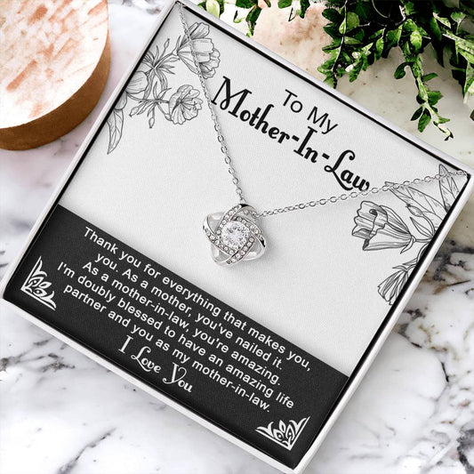 To My Mother In-Law/ You're Amazing/ Love Knot Necklace