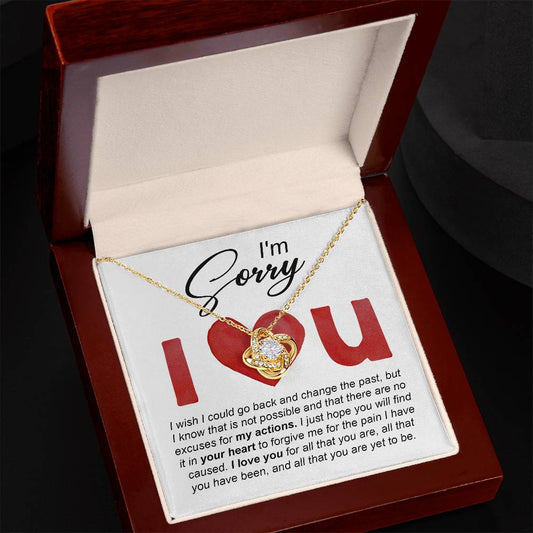 I'm sorry/ I love you/ Love knot necklace