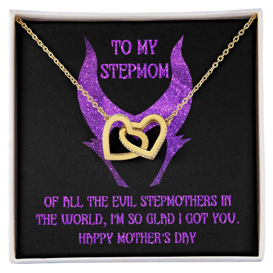 To My Stepmom/ Happy Mother's Day/ Interlocking Hearts Necklace