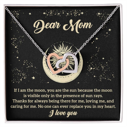 Dear Mom/ If I Am The Moon, You Are The Sunshine/ Interlocking Hearts Necklace