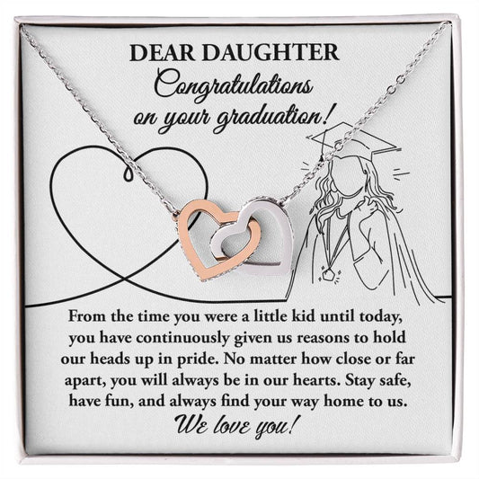 Congratulations On Your Graduation/ From The Time You Were Little/ Interlocking Heart Necklace