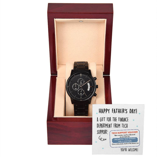 Happy Father's Day/ A gift for the finance department/ Black chronograph watch