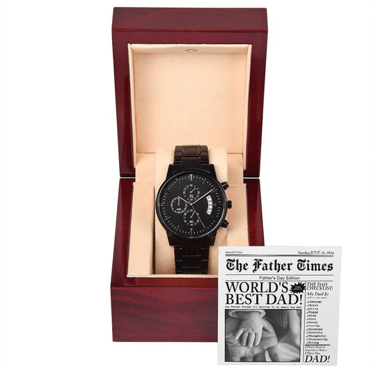 The Father Times/ Father's Day Edition/ Black chronograph watch