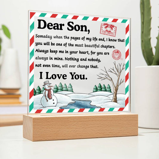 Dear Son/ You Are The Most Beautiful Chapters/ Square Acrylic Plaque