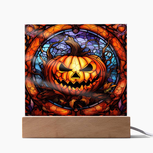 Halloween Pumpkin Stained Glass