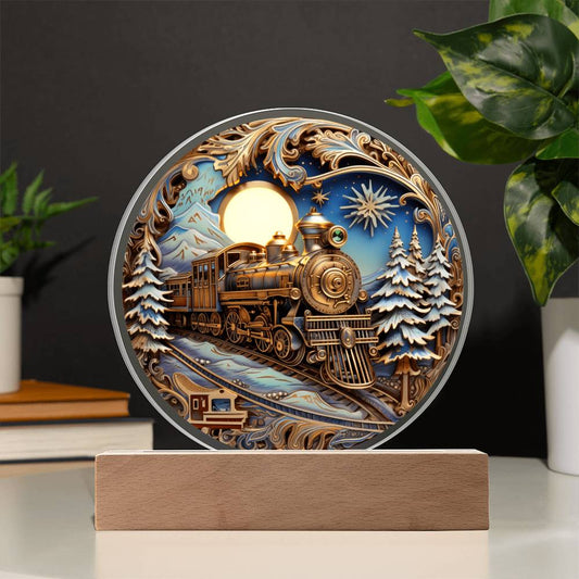 Fairy Tale Train/ Circle Acrylic Plaque