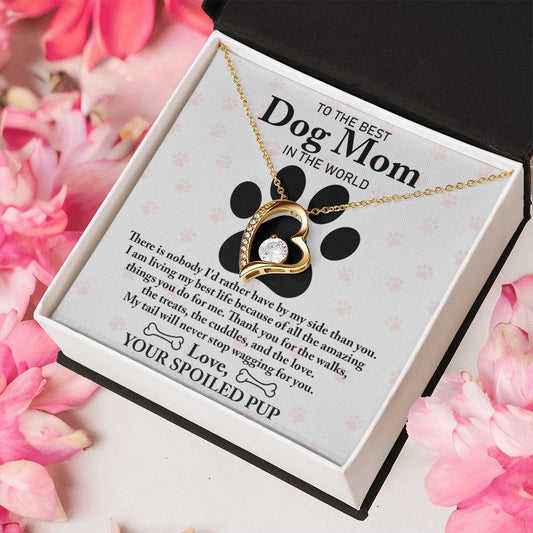 To The Best Dog Mom In The World/ Forever Love Necklace