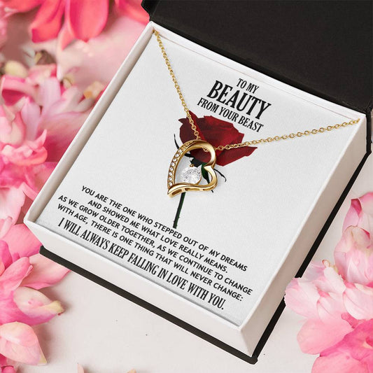 To My Beauty, From Your Beast/ You Showed Me What Love Really Is/ Forever Love Necklace