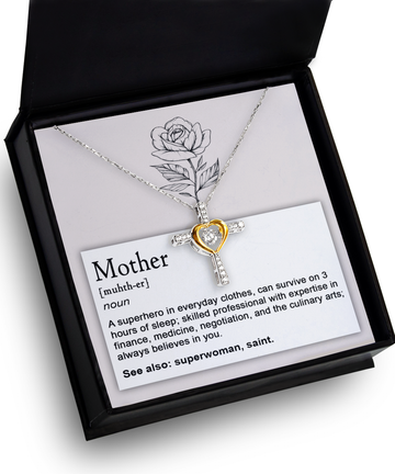 Mother/ A Superhero/ Cross Dancing Necklace