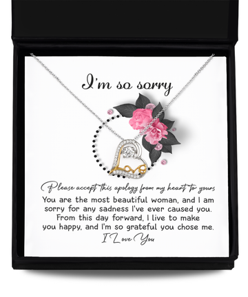 I’m so sorry/ Please accept this apology/ Love dancing necklace