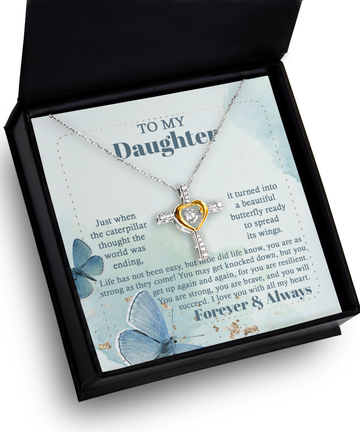 To my daughter/ You are strong/ Cross dancing necklace