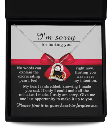 I’m sorry for hurting you/ My heart is shredded/ Love dancing necklace