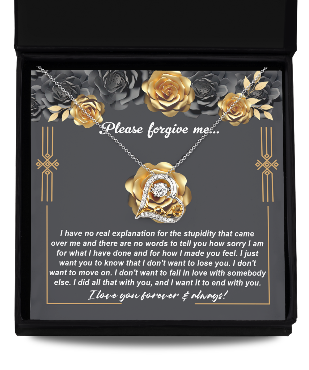 Please forgive me/ I don't want to lose you/ Love dancing necklace