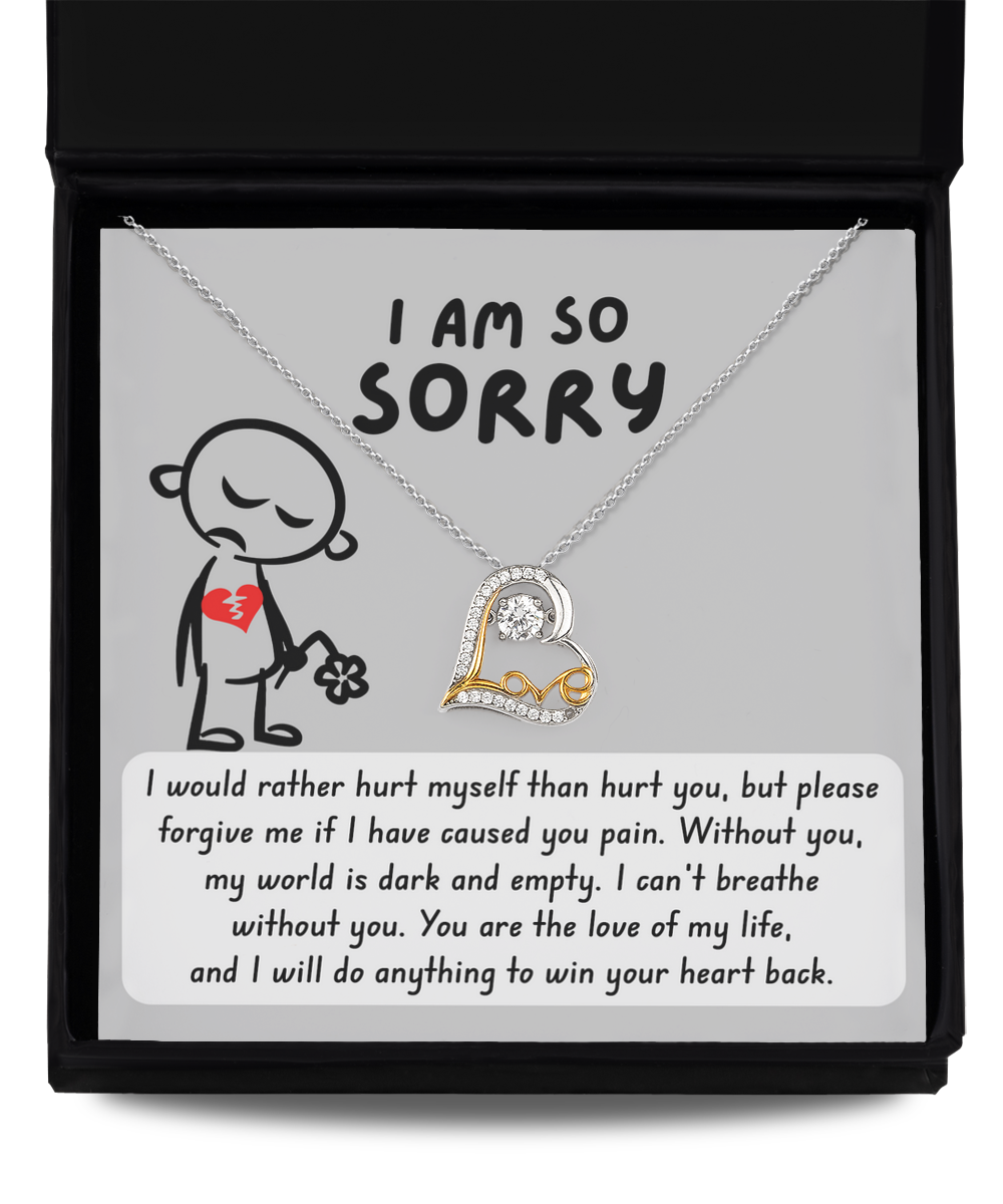 I am so sorry/ Without you, my world is dark/ Love dancing necklace