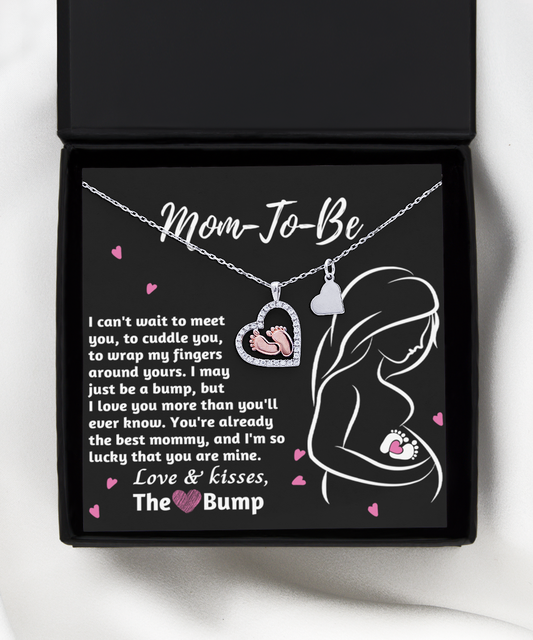 Mom-To-Be/ I Can't Wait To Meet You/ Baby Feet Necklace