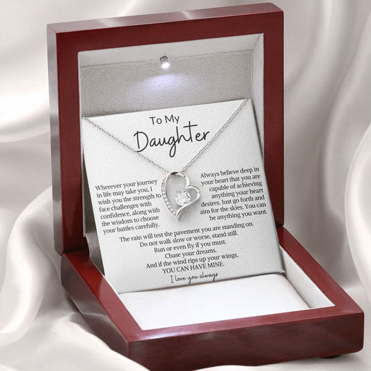 To My Daughter/Whenever your journey in life may take you/Forever Love Necklace