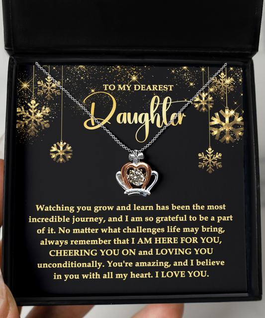 To My Dearest Daughter/ Watching You Grow And Learn/ Crown Pendant